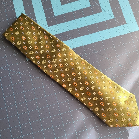 Ermenegildo Zegna Gold and Orange Patterned Tie